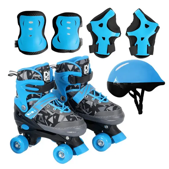 Patins Roller Ajustável 34 a 37 - Azul - DM Toys UNICA