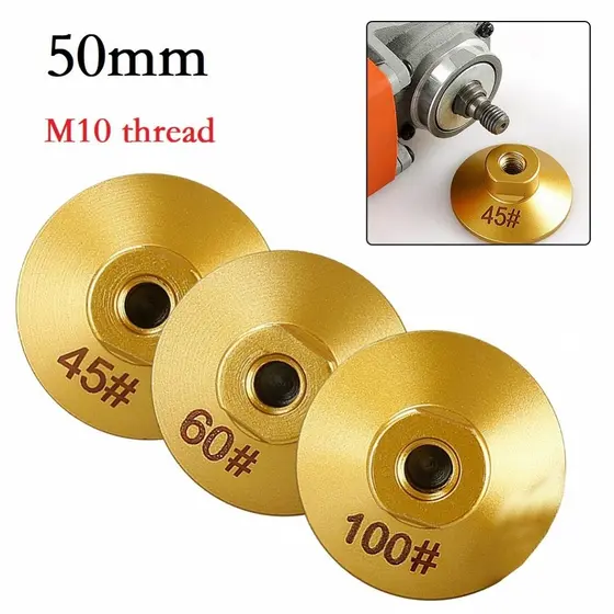 Rebolo Roscado M10 de 50mm de Cerâmica Diamantada para Polimento de Várias Ladrilhos de Pedra