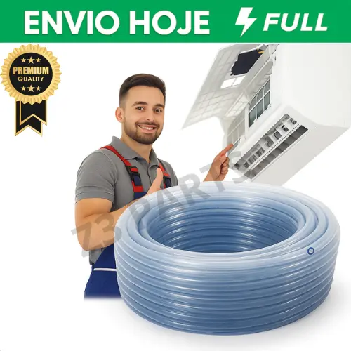 Mangueira Para Dreno De Ar Condicionado PVC Transparente Cristal 1/2 Elgin Gree LG Consul Springer Carrier