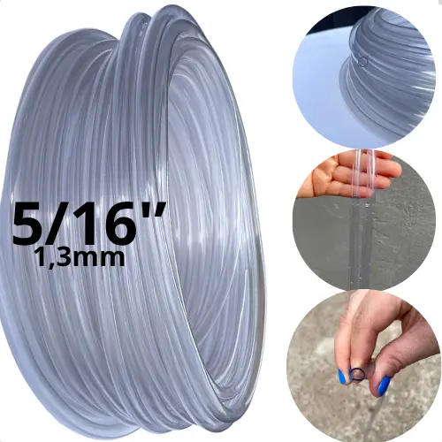 Mangueira De Nível Siliconada 5/16 X 1,3mm Reforçada Pedreiro 1m Até 20m