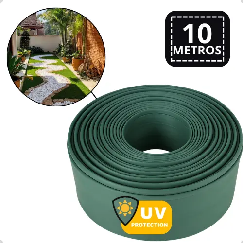 Limitador De Grama 10m com Bordas 10cm Reforçado Premium