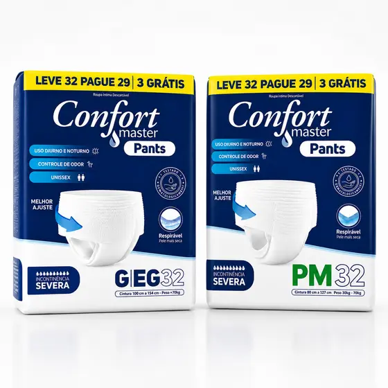 Fralda tipo calcinha cueca pacotão econômico Confort Master Pants Unisex 32 unidades