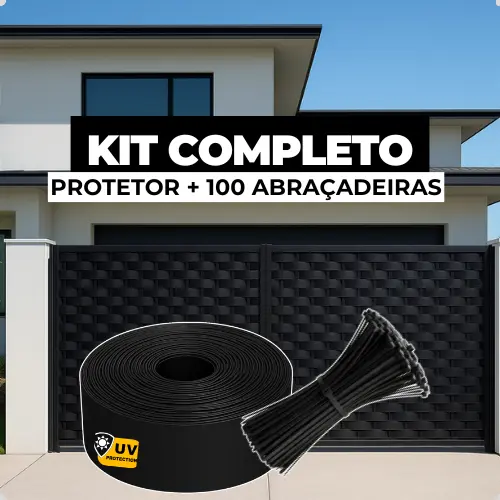 Protetor de Portão Cerca Preto até 50m e Presilha Abraçadeira Nylon Enforca Gato 100und