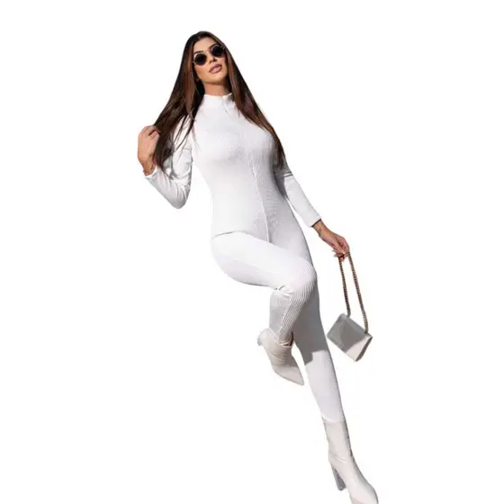 Macacão Manga Longa Calça Gringa Feminina Academia Virginia