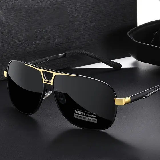 Óculos De Sol Retrô Masculinos Com Mudança De Cor Polarizada HD , Condução Diurna E Noturna