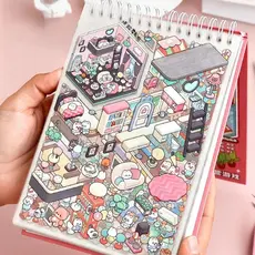 Caderno Adesivos 3d com 20 Cenários para Montar e Decorar.