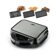Sanduicheira Elétrica Compacta 3 Em 1 Sanduíches Waffles Carnes LCK