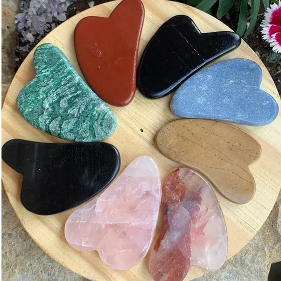 Gua Sha Massageador Facial em Pedra Natural