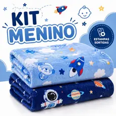Manta de Bebê Kit Infantil Menino Cobertor Soft Macio Quentinho Estampado