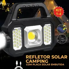 Lanterna Solar Portátil Led Camping com Powerbank 1K Lúmens de Alta Potência USB Bivolt