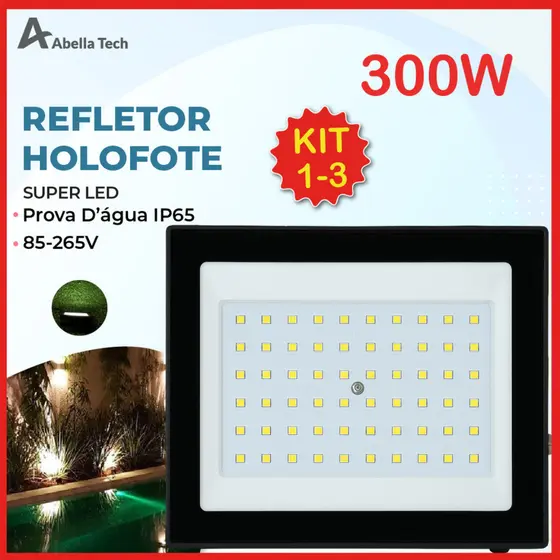 Holofote Refletor Led ECO Pro 300W Luz Fria IP65 | Luz Econômica