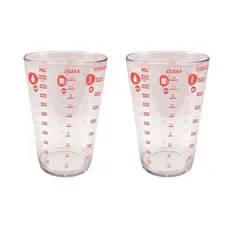 Kit 2 Copo Plástico Medidor Graduado 500ml Livre De BPA Dosador