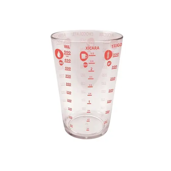 Copo Plástico Medidor Graduado 500ml Livre De BPA Dosador