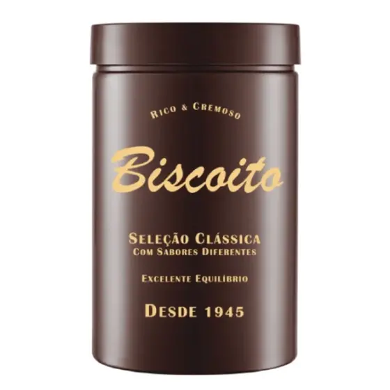 Pote Mokaccino Biscoito 1500ml Marrom com Tampa Rosca Plástica