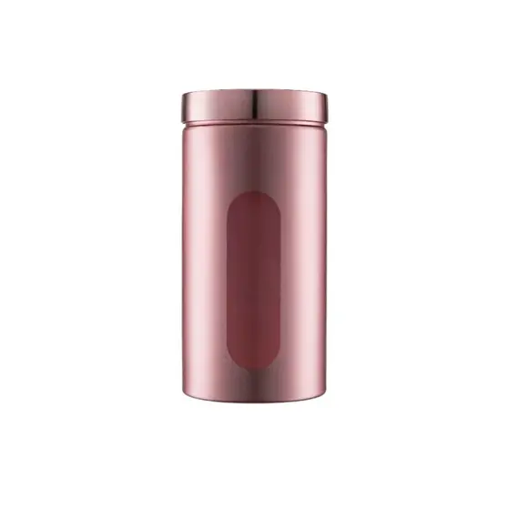 Pote Porta Mantimentos Plastico Pet Com Tampa De Rosca 2000ml Rose Fosco