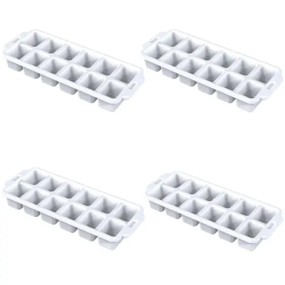 Kit 4 Formas De Gelo Branca Com 12 Espaços Design Moderno Sofisticado