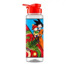 Squeeze Sport Estampa Dragon Ball Z Anime Goku BPA Free Translucida Com Tampa E Alça Laranja 750ml