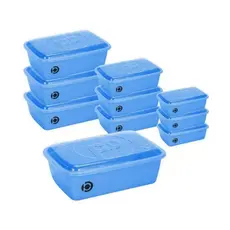 Kit 10 Potes Plásticos Para Alimentos Organizadores Diversos Tamanhos Cozinha Geladeira