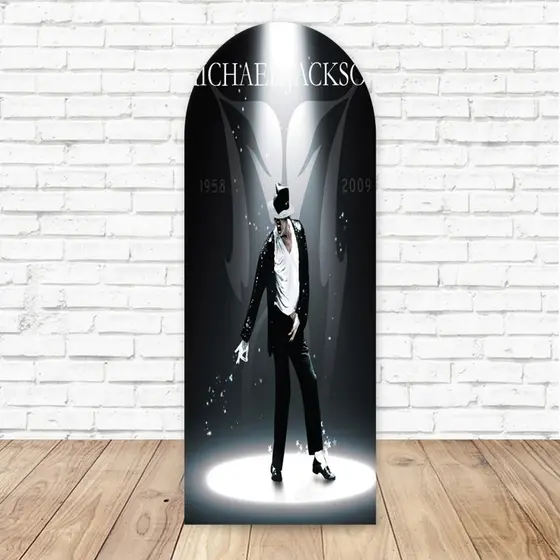 Capa para Painel Romano Arredondado Michael Jackson 2,00mx1,00m Com Elástico Decorativa Sublimada