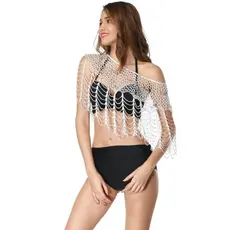 BO Crochet Capelet Soft Airy Ombro Envoltório Xale Ótimo Para Viagens De Festivais De Música