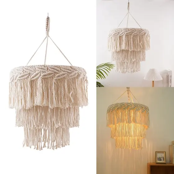 BO Nordic Handmade Tecido Abajur Homestay Decorações Ornamentos