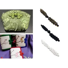 BO Cheongsam Botões Fechamento Costura Trigo Orelha Fixadores Para DIY