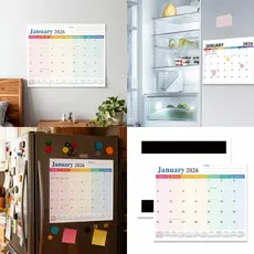 BO 2026-2027 Planejador De Calendário De Papel Para Montagem Em Parede Magnético Geladeira 18 Meses De Janeiro De 2026 A