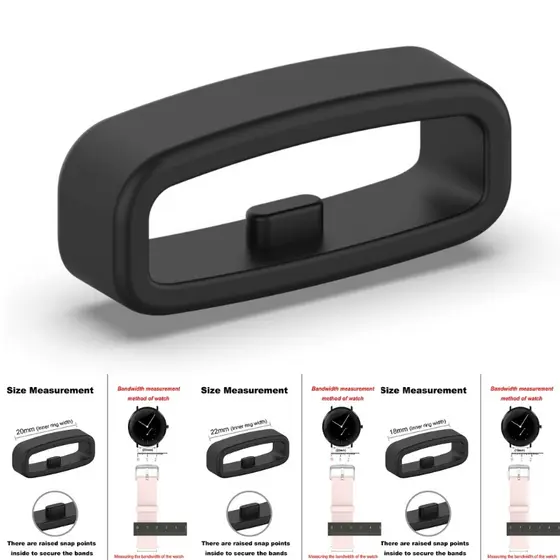 BO 10 Pçs Anel De Fixação De Silicone 18mm 20mm 22mm Pulseira Keeper Smartwatch Cinta Retentor Titular Acessório De Subs