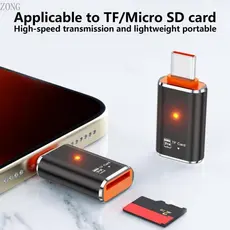 Leitor Cartão ZONG USB Type C TFs USB2 0 MicroSDs Adaptador OTG Para Telefone