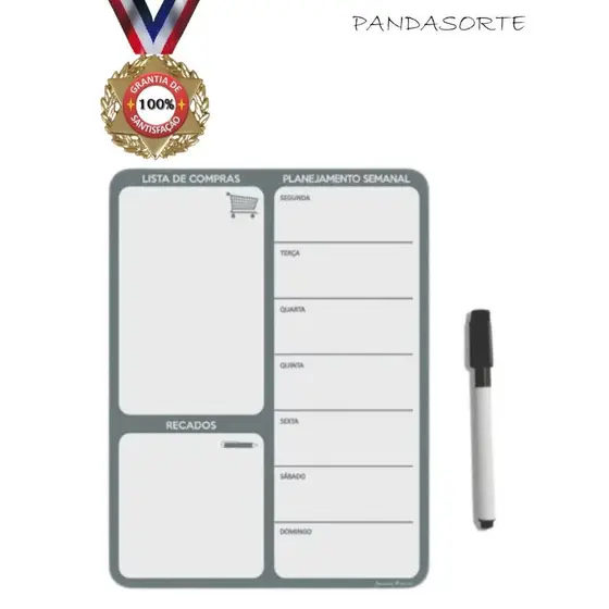 Um painel de tarefas com mensagens magnéticas e 1 caneta com ímã para geladeira, Decoração de casa
