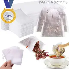 Conjunto de 200 saquinhos de chá, saquinhos de chá descartáveis ​​com filtro e cordão  (8 x 10 cm)