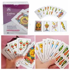 Baralho Espanhol 50 Cartas Tradicional Truco Canastra Jogo de Cartas Resistente Lazer Família Amigos