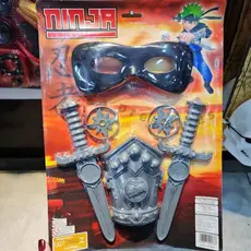 Brinquedo Infantil Kit Ninja Infantil Plástico 6 Peças Cinza Kit Ninja Infantil Plástico 6 Peças Cinza dia das crianças