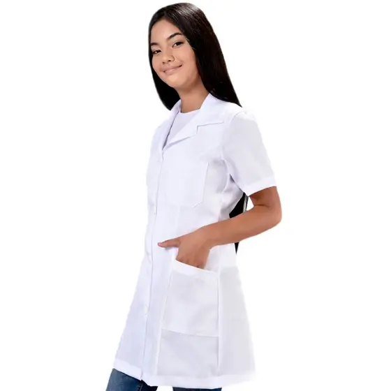 Jaleco Feminino Oxford Manga Curta
