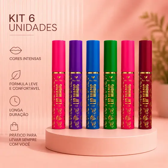 Best Kit Com 3/5/6 Unidades De Lip Gloss Labial Batom Vovó Mágico 24h