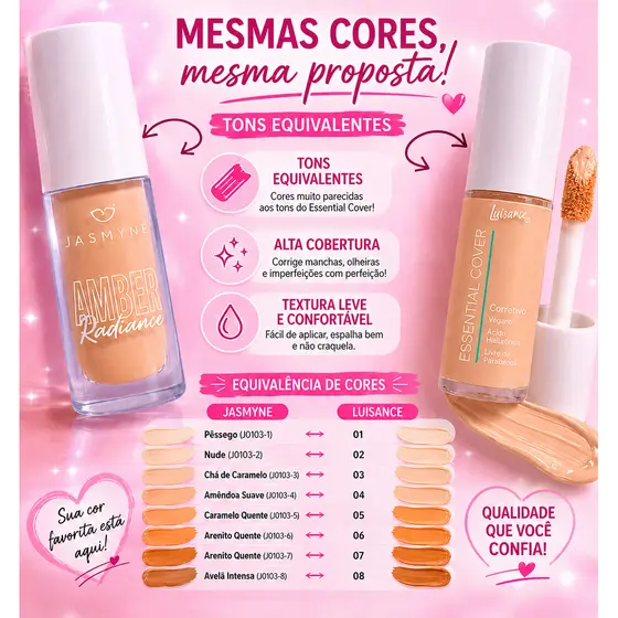 Corretivo Líquido Essential Cover Fórmula Vegana/Longa duração/cobertura alta Hot sale