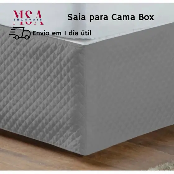 Saia para Cama Box Solteiro Casal Queen King Microfibra Matelado Ultrassônico com Elástico