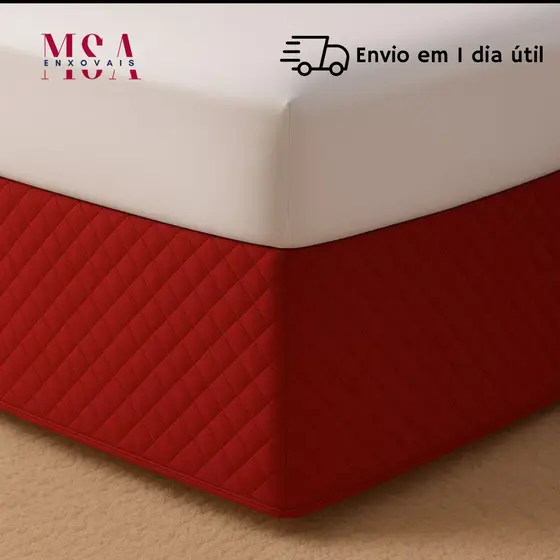 Saia Para Cama Box Queen Casal King Solteiro Saia Protetora com Elástico Saia Box em Microfibra