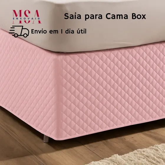 Saia Box de Cama Solteiro Casal Queen King com Elástico Matelado Ultrassônico Tecido Microfibra