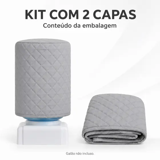 Capa para Galão de Água 20 Litros 2 Peças Matelado Ultrassônico Acabamento em Bainha 100% Poliéster