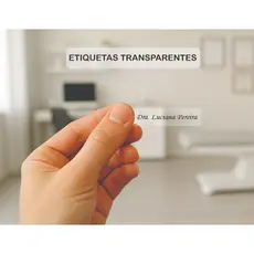 Etiquetas Adesivas Transparentes –  40 unidades cartela – Para Organização Escolar e Consultórios