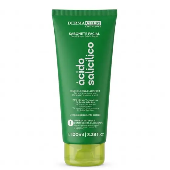 Sabonete Líquido Dermachem Anti-Acne Ácido Salicílico + Íons 100ml Para Cravos e Espinhas Original