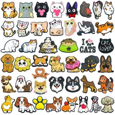 MEIDJ Encantos De Sapato Cute Pet Cats and Dogs Shoe Style 44 Acessórios De PVC Com Botão