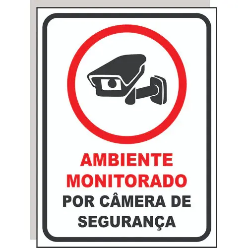 Placa Ambiente Monitorado Por Câmeras De Segurança PS 1mm