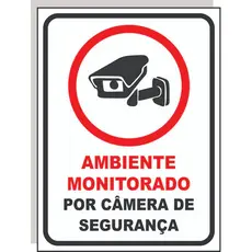 Placa Ambiente Monitorado Por Câmeras De Segurança PS 1mm