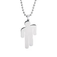 Royallove Billie Eilish Cantor de aço inoxidável pendurado colar ventilador forma jóias H7V0