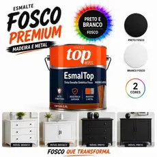 Esmalte Sintético Fosco 900 mL – Base Solvente, Fácil Aplicação e Proteção, MDF, Madeira e Metal