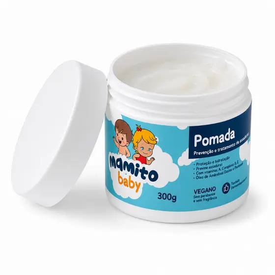 Pomada para Assaduras 300g - Proteção Hidratação Prevenção Assaduras Pele Sensível - Mamito Baby