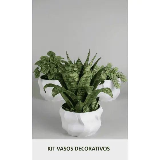 kit 3 Vasinhos de planta vaso de mesa de centro vaso de plantas decorativo