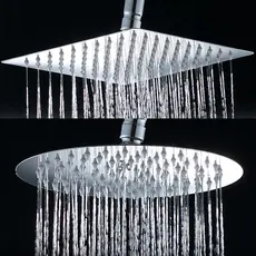 Ducha Chuveiro Inox   20x20 cm 15x15 cm Conector 2CM para aquecedor de água a gás